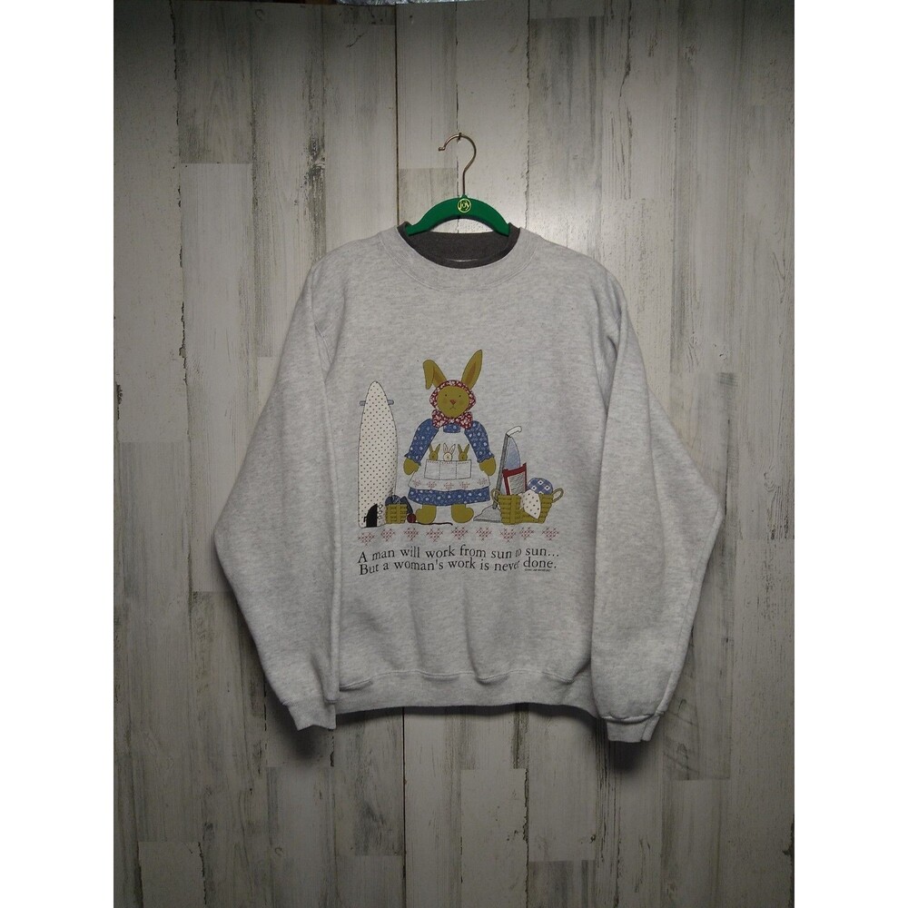 Vintage 1991 Air Waves Bunny Sweatshirt XL Made In USA